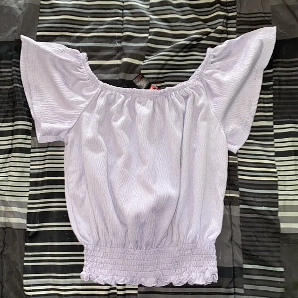 Purple off-the-shoulder crop top - Picture 2 of 3